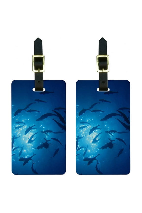 Scuba Dive Diving Ocean Fish Luggage Tags Suitcase Carry-On ID, Set of 2