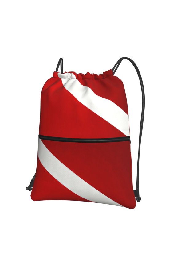 Scuba Dive Flag Drawstring Backpack Bag Water Resistant Yoga Shopping Cinch Bag Sackpack For Men Women