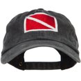 thumbnail image 1 of Scuba Dive Flag Embroidered Washed Dyed Cotton Cap - Black OSFM, 1 of 5