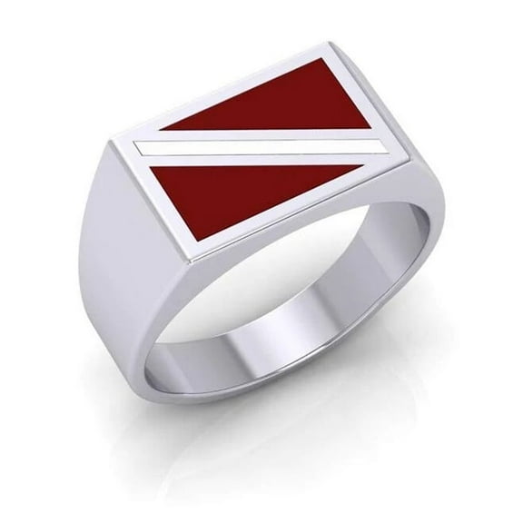 Scuba Dive Flag Ring Men's 925 Sterling Silver Fine Adventure Sport Jewelry