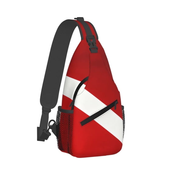 Scuba Dive Flag Sling Crossbody Bag Cross Body Backpack Travel Hiking Daypack
