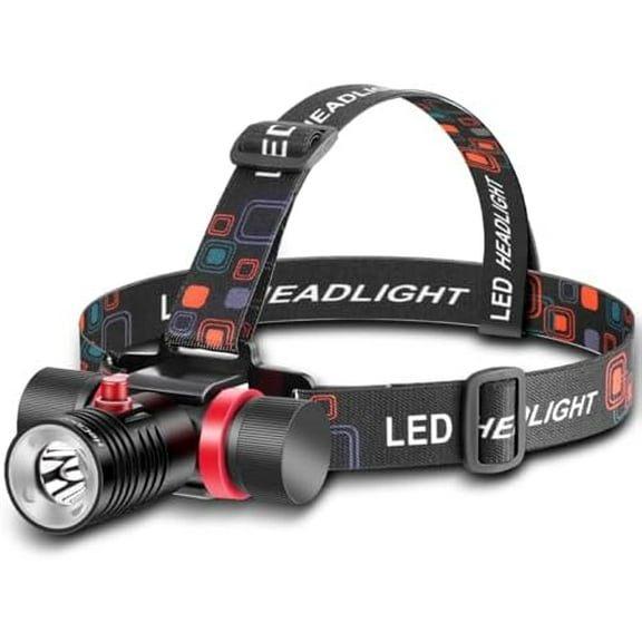 Scuba Dive Light Underwater Rechargeable Waterproof Flashlight Professional IPX8 Diving Headlamp with 3 Modes & Super Bright LED USB Charging for Caving, Snorkeling, and Diving