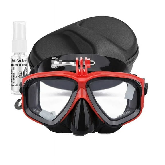 Scuba Dive Myopia Mask with GOPRO Mount - Precision Left/Right Prescription, 3.5mm Tempered Lenses & Anti-Fog
