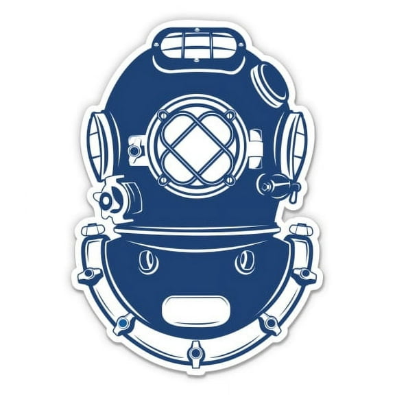 Scuba Diver Diving Helmet Retro - 12" Vinyl Sticker Waterproof Decal