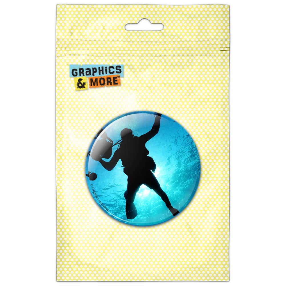 Scuba Diver Diving Underwater Refrigerator Button Magnet - Walmart.com