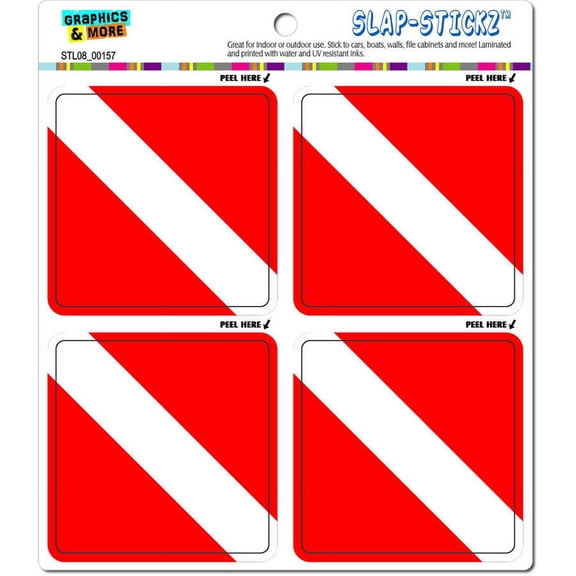 Scuba Diver Flag Diving SLAP-STICKZ(TM) Premium Sticker