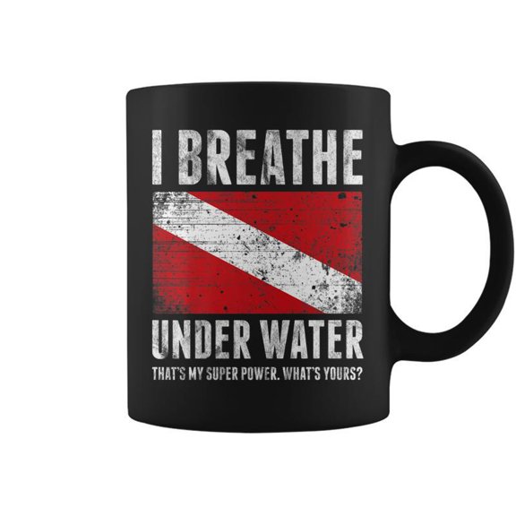 Scuba Diver Flag Funny Super Power Style Coffee Mugs
