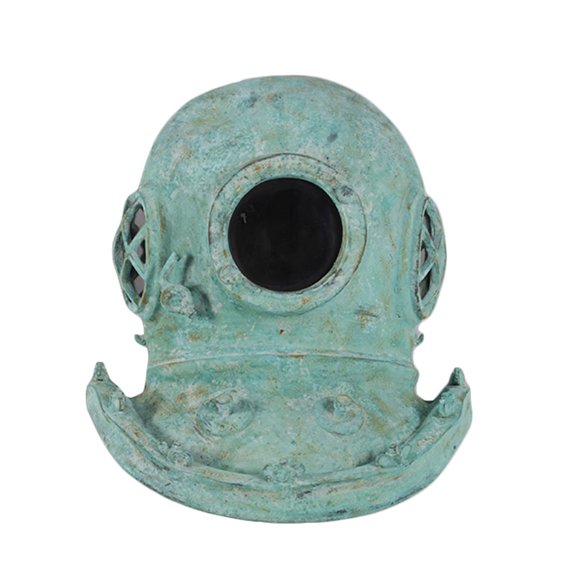 Scuba Diver Helmet 3D Wall Sculpture Shipwreck Finish