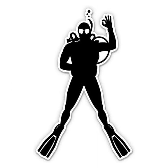 Scuba Diver OK Diving - 12" Vinyl Sticker Waterproof Decal