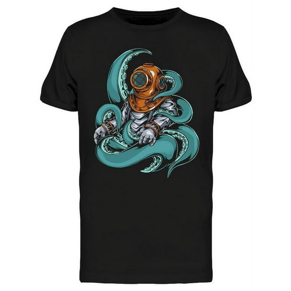 Scuba Diver Octopus  T-Shirt Men -Image by Shutterstock, Male Large