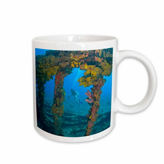 3drose, Scuba Diver, Rms Rhone Wreck, British Virgin Isl-ca10 Sws0055 - Stuart Westmorland, 15oz Mug