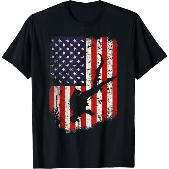 Scuba Diver - Scuba Diving American Flag T-Shirt