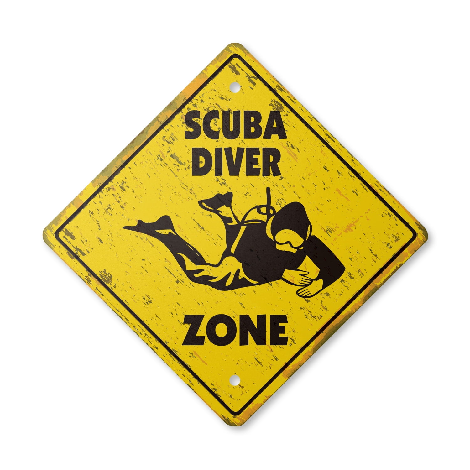 Scuba Diver Vintage Crossing Sign Zone Xing | Indoor/Outdoor Plastic ...