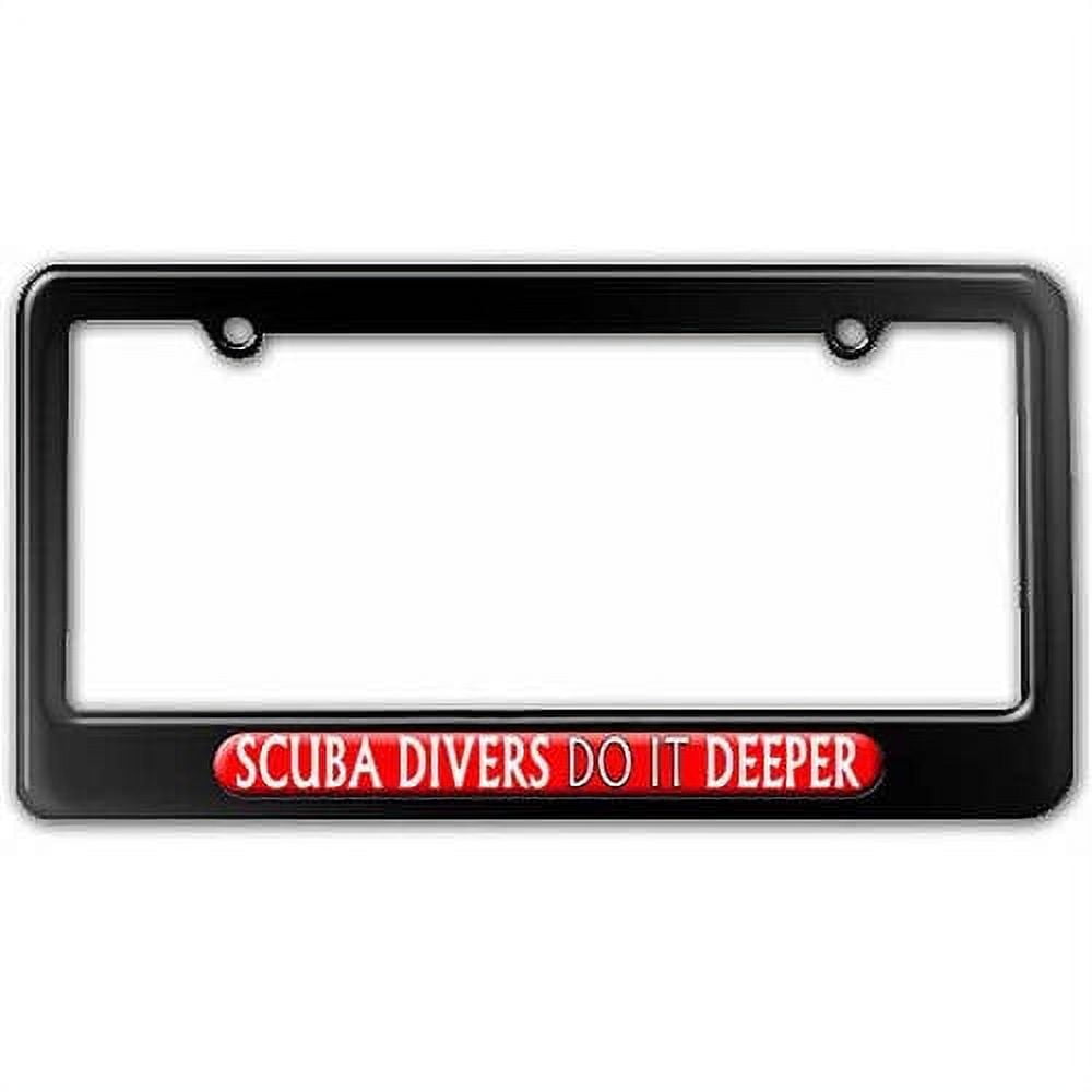 Scuba Divers Do It Deeper, Diving License Plate Tag Frame, Multiple