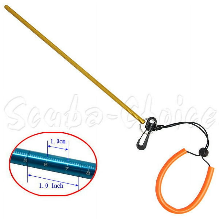 Scuba Diving 13 Aluminum Lobster Tickle Pointer Stick w/ Measurement &  Lanyard (Gold) 