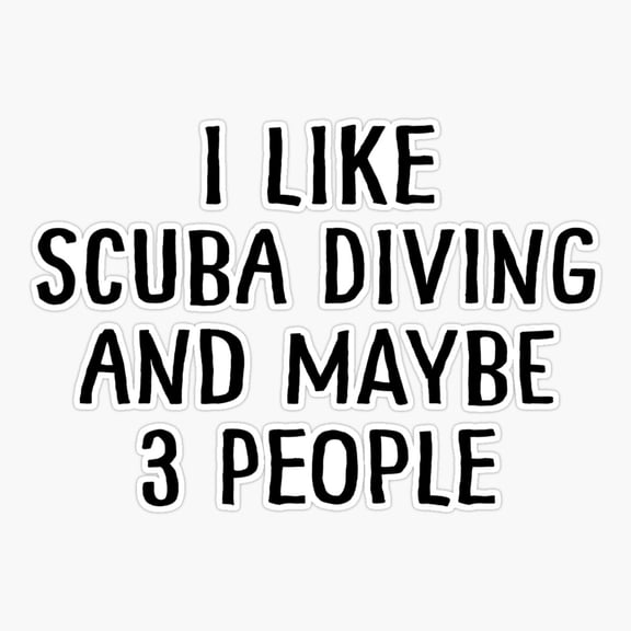 Scuba Diving And Three People Ocean Sticker