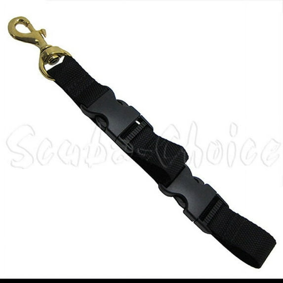 Scuba Diving BC Fin and Mask Keeper with Quick Release Loop Lanyard, Black/Yellow (Black)