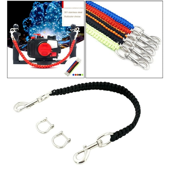 Scuba Diving Camera Housing Handle Rope Lanyard Strap Carrier for Tray Portable Diver Holder Missed Rope Underwater Photography Accessories Black