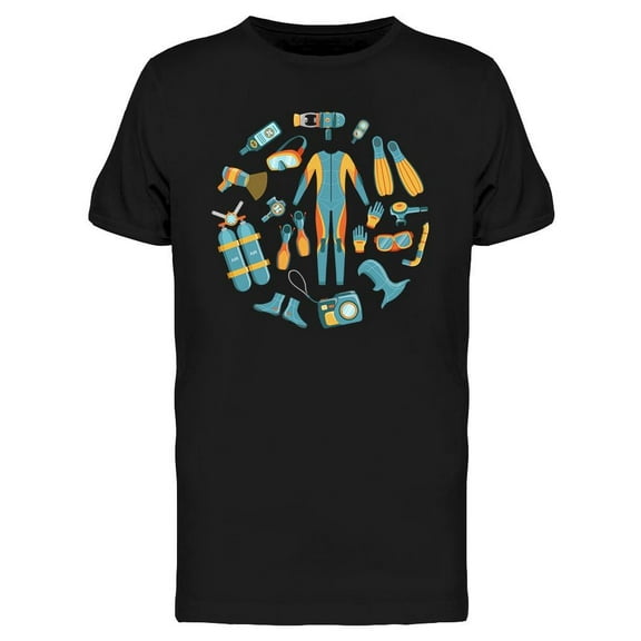 Scuba Diving Equipment T-Shirt Men -Image by Shutterstock, Male Medium