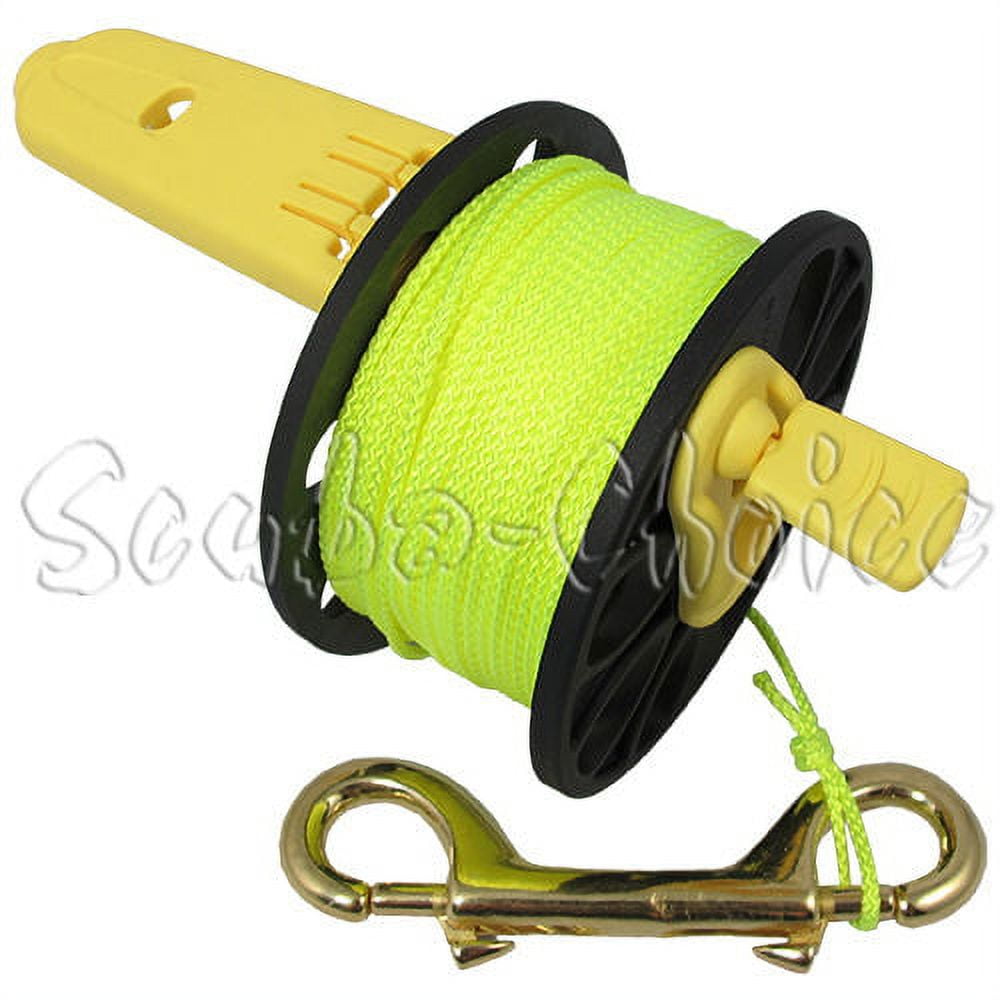 Scuba Diving Finger Reel Spool w/ Plastic Handle 167ft DIve Reel Yellow Line