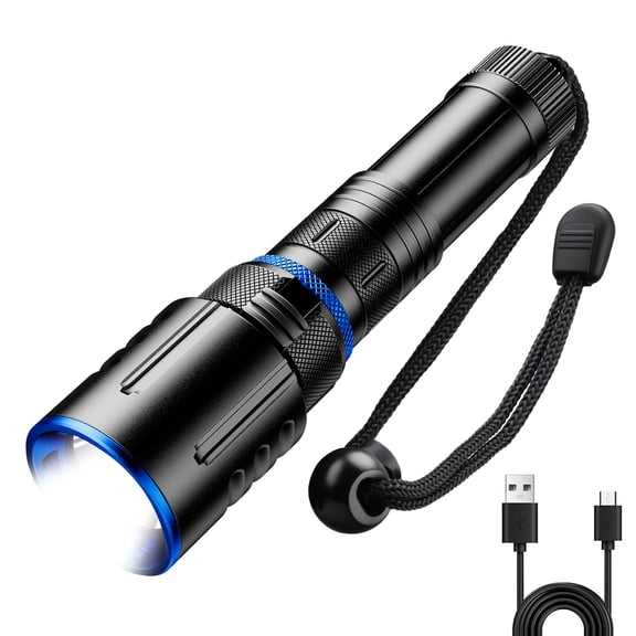 Scuba Diving Flashlight Dive Torch,High Lumens Rechargeable LED Flashlight , Underwater Scuba & Snorkeling Torch for Diving, Caving, and Emergency Use