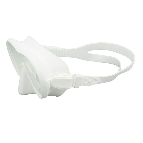 Scuba Diving Goggles Anti Fog Tempered Glass Snorkeling Dive Mask with Silicone Strap Foldable Panoramic View Swim Goggles White