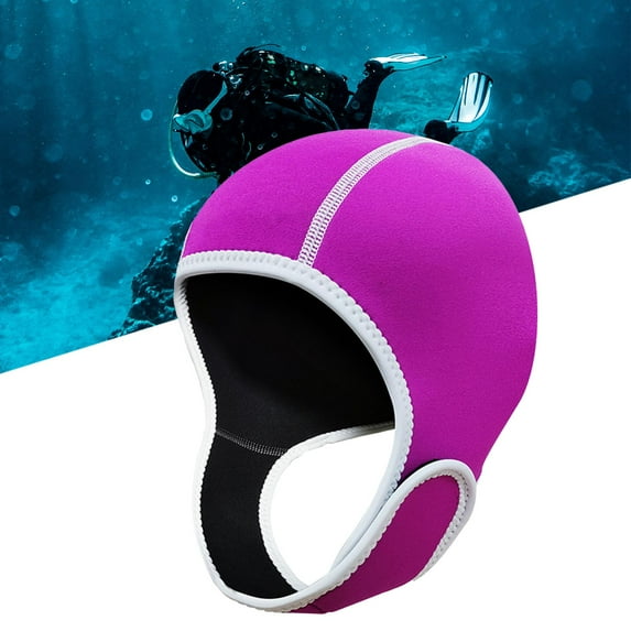 Scuba Diving Hood 2mm Neoprene Wetsuit Hood, Keep Warm with Chin Strap Ear Protective Thermal Hood, Surfing Cap, for Men, Women, Underwater Red