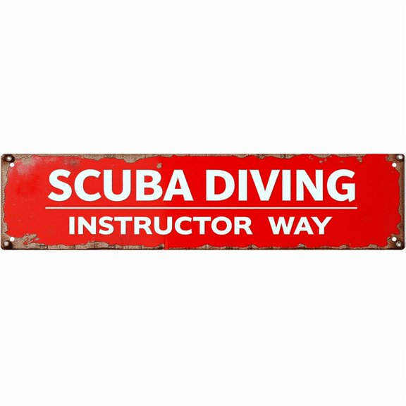 Scuba Diving Instructor Way Metal Sign 16*4 Inches "SCUBA DIVING INSTRUCTOR WAY" Outdoor Diving Decor