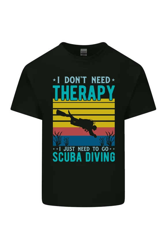 Scuba Diving Is My Therapy Funny Diver And Dive Slogan Graphic Design Print Unisex T-Shirt Y0705, Up to Size 5XL