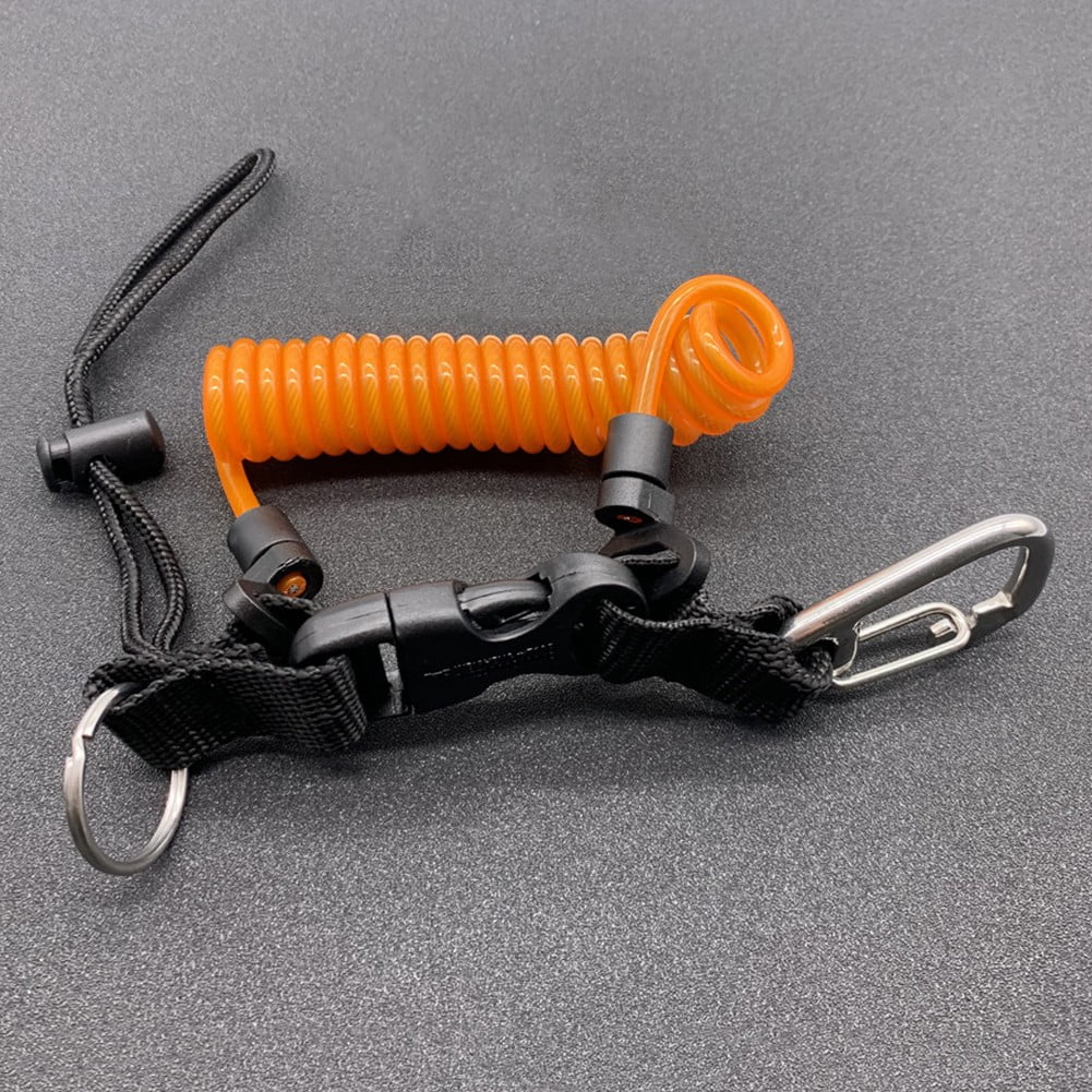 Scuba Diving Lanyard Heavy Duty Spring Coiled Lanyard With Quick Release Buckle