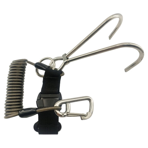 Scuba Diving Lanyard Spring Clip Heavy Duty Stainless Steel Quick Release Buckle for Underwater Photography