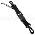 Scuba Diving Lanyard with Dual Clips & Quick Release Buckle (Black)