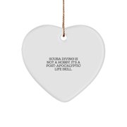 Scuba Diving Life Skill Funny Heart Ornament, Gifts from Friends for Scuba Diving Lovers on Christmas