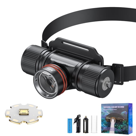Scuba Diving Light Underwater Diving Headlamp IPX8 Waterproof Underwater 40M