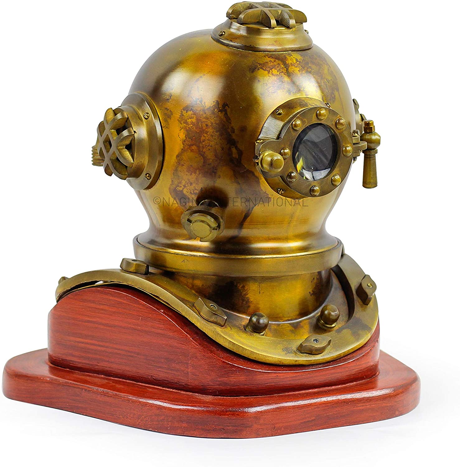 Elmetto Nautico Decorativo Antico – Replica In Ottone Per Arredamento A Tema Marinaresco - 4