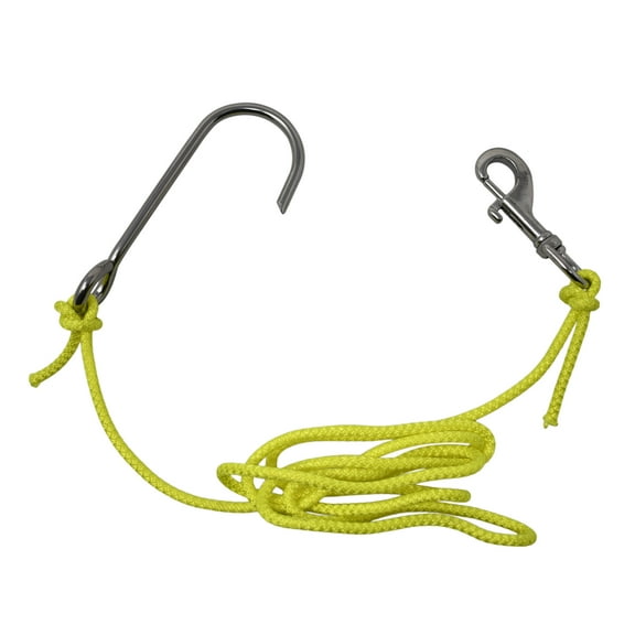 Scuba Diving Reef Drift Hook with 45" Line and Stainless Steel Clip Snap