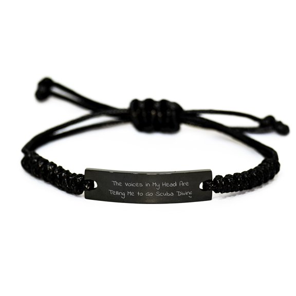 Scuba Diving Rope Bracelet, Funny Quote 'The Voices In My Head Are Telling Me To Go Scuba Diving', Gifts from Friends to Scuba Diving Men, Unique Graduation Gift