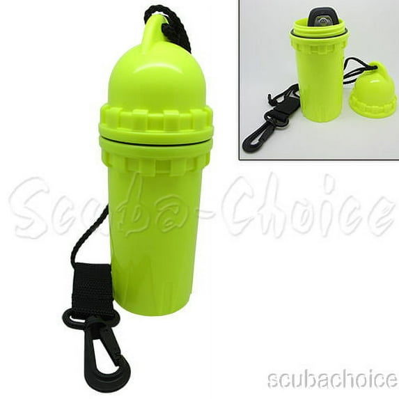 Scuba Diving Snorkeling Waterproof Cylindrical Dry Box with Clip (Yellow)