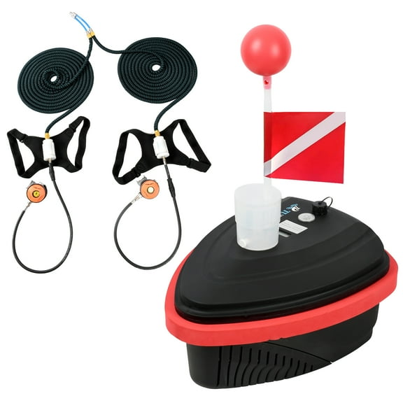 Scuba Diving Ventilator, Support 2 Divers 7-10 H Tankless Diving System, Max Depth 59 ft, Portable Rechargeable Scuba Diving Tank, Waterproof