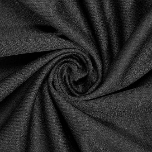 Scuba Double Knit Stretch Polyester (58/60 Inch) Fabric By The Yard - For Sewing Apparel, Accessories, & Décor - Black (1 Yard)