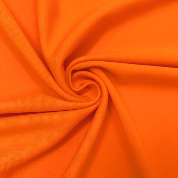 Scuba Double Knit Stretch Polyester (58/60 Inch) Fabric By The Yard - For Sewing Apparel, Accessories, & Décor - Orange (1 Yard)