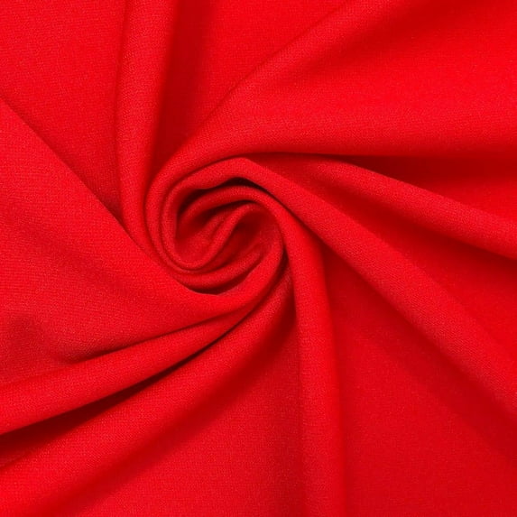 Scuba Double Knit Stretch Polyester (58/60 Inch) Fabric By The Yard - For Sewing Apparel, Accessories, & Décor - Red (1 Yard)