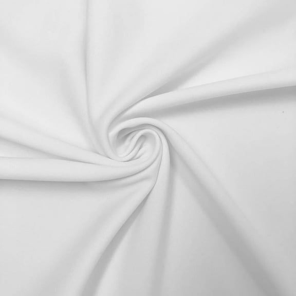 Scuba Double Knit Stretch Polyester (58/60 Inch) Fabric By The Yard - For Sewing Apparel, Accessories, & Décor - White (1 Yard)