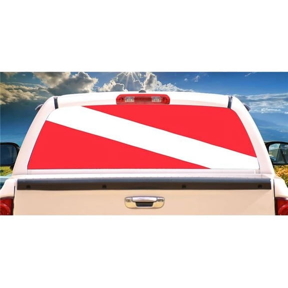 Scuba Rear Window Graphic Truck View Thru Vinyl Decal for HD Graphics Professional Grade Material Universal Fit & Full Size Trucks