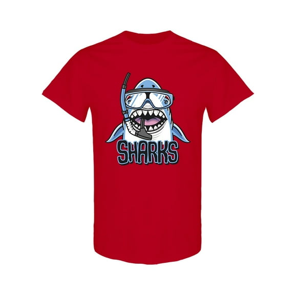 Scuba Sharks T-Shirt Men -Image by Shutterstock, Male 3X-Large