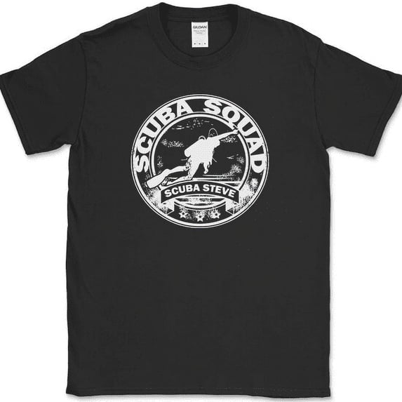 Scuba Steves Scuba Squad T-Shirt Funny Big Daddy Movie Graphic Tee - Black, S
