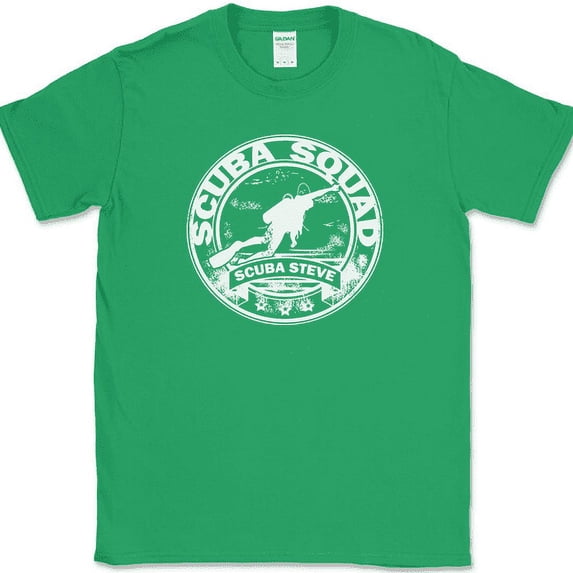 Scuba Steves Scuba Squad T-Shirt Funny Big Daddy Movie Graphic Tee - Green, S