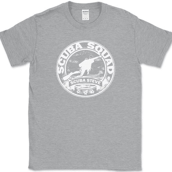 Scuba Steves Scuba Squad T-Shirt Funny Big Daddy Movie Graphic Tee - Heather Grey, S