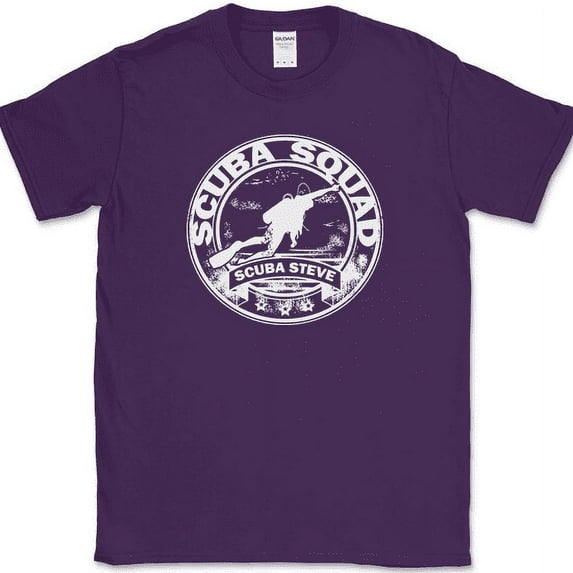 Scuba Steves Scuba Squad T-Shirt Funny Big Daddy Movie Graphic Tee - Purple, S