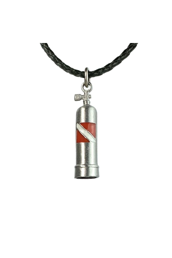 Scuba Tank Necklace for Men and Women- Scuba Diving Gift, Scuba Tank Necklace with Diver Flag, Gifts for Divers, Scuba Diving Jewelry, ScubaTank Charm